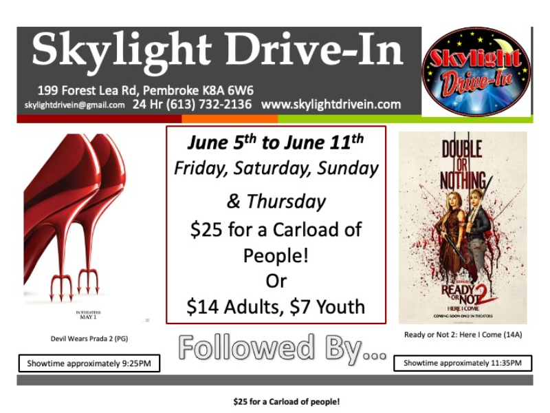 Skylight Drive-In! The Devil Wears Prada 2 WITH Ready or Not 2: Here I Come