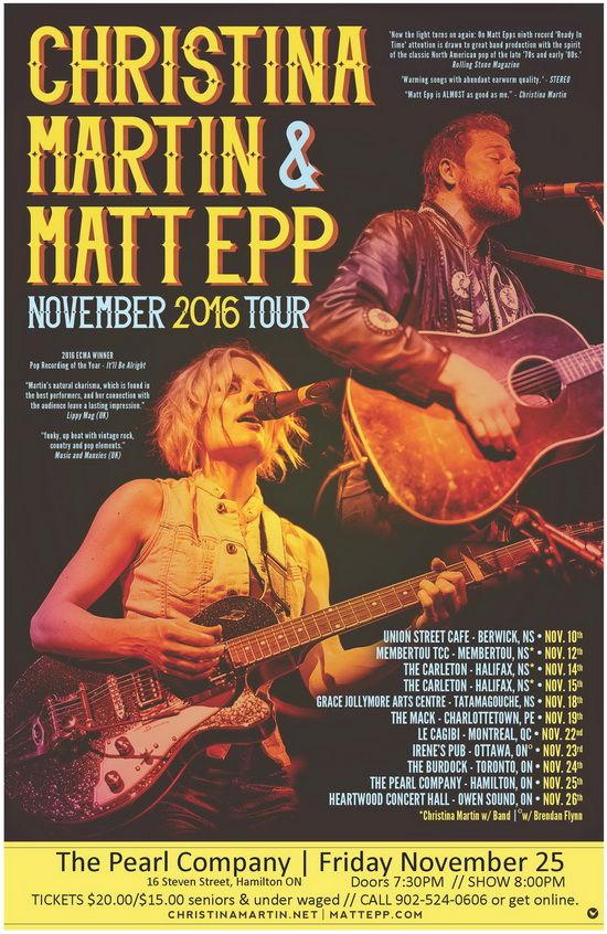 MATT EPP &amp; CHRISTINA MARTIN | MATT EPP, Hamilton, ON live ...