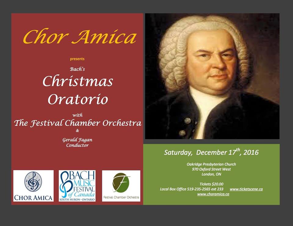 Bach's Christmas Oratorio with Chor Amica, Gerald Fagan and the Bach Festival Orchestra