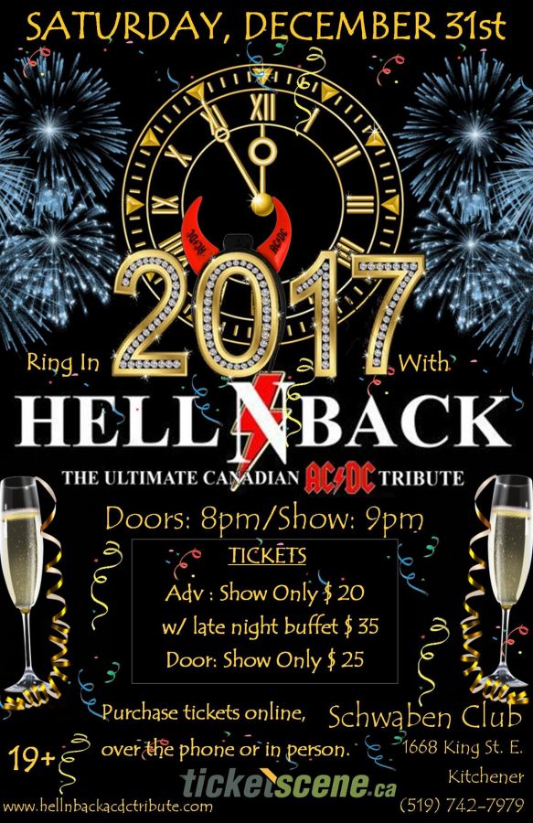Ring in 2017 with Hell N Bck The Ultimate Canadian ACDC Tribute