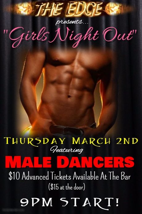 "Girls Night Out" | Male Dancers, Ajax, ON live at The Edge Lounge