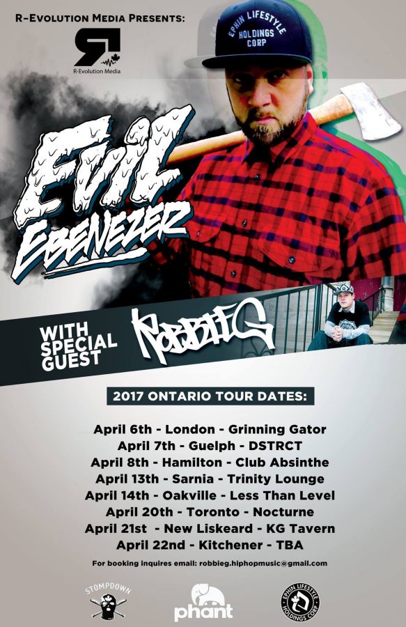 Evil Ebenezer Live in Hamilton April 15 @ Club Absinthe Presented by: R-Evolution Media, Ephin, SDK
