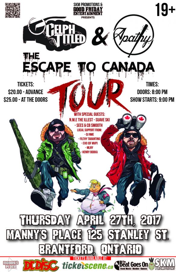 Apathy & Celph Titled Escape To Canada Tour- Brantford, Ontario
