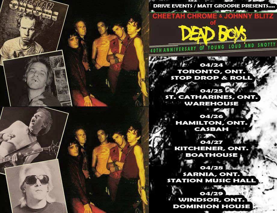 Dead Boys' Young Loud and Snotty 40th Anniversary Tour