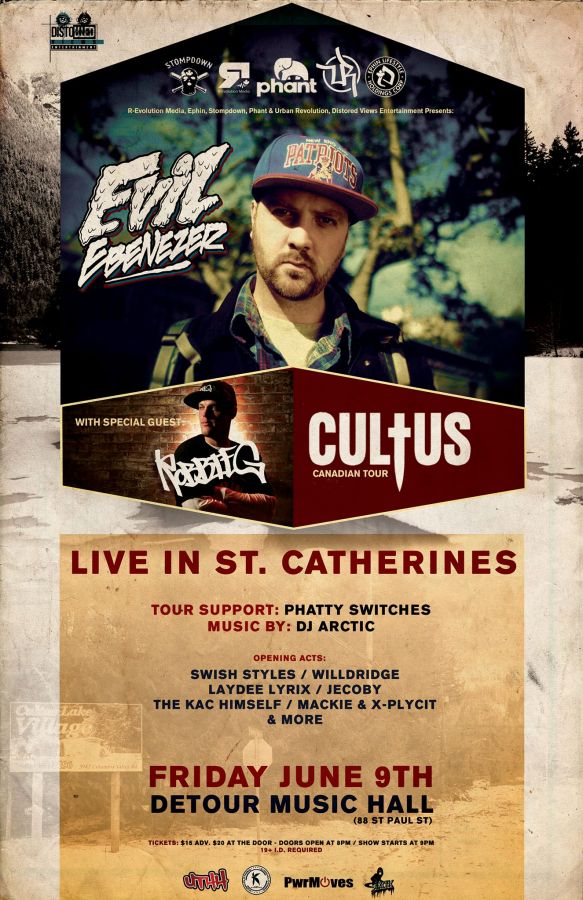 Evil Ebenezer (SDK) Live in St. Catharines June 9 at Detour Hall