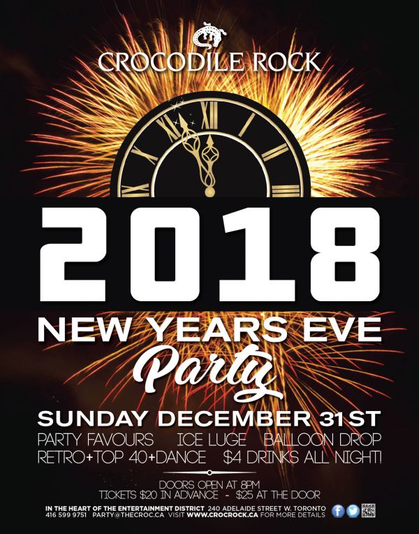 Annual New Year's Eve party at Crocodile Rock New Year's Eve Party, Toronto, ON live at