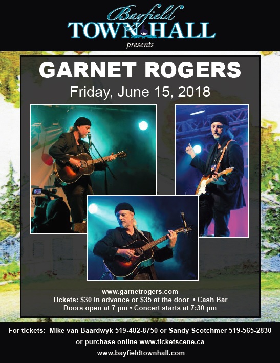 Bayfield Town hall presents Garnet Rogers Live!