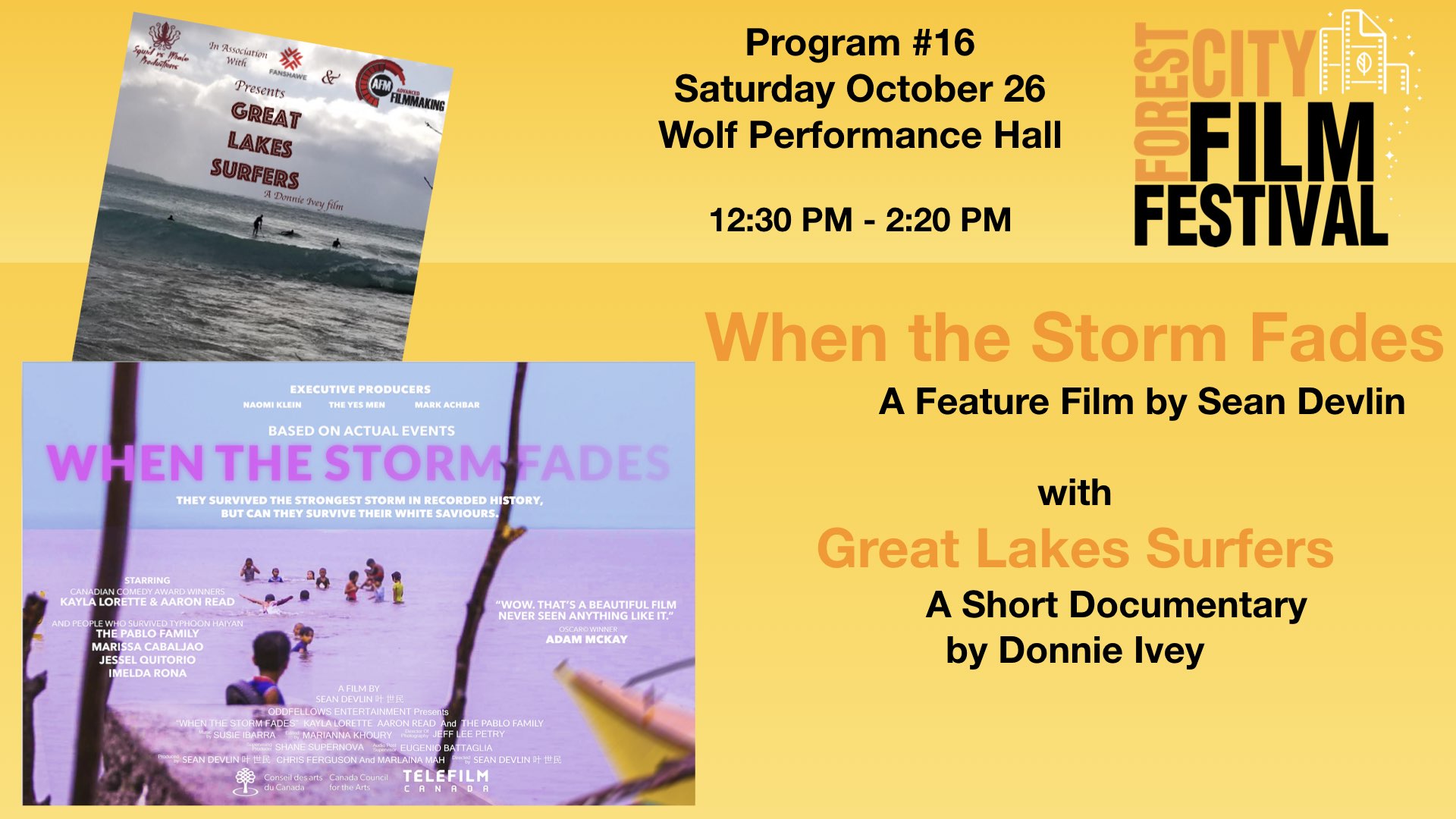 FCFF 2019 - Saturday Early Afternoon at Wolf Program #16 - When the Storm Fades & Great Lakes Surfers 