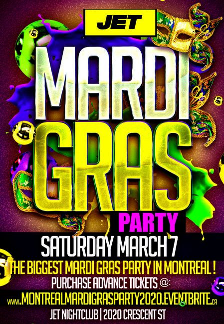 MONTREAL MARDI GRAS PARTY 2020 @ JET NIGHTCLUB | OFFICIAL MEGA PARTY!