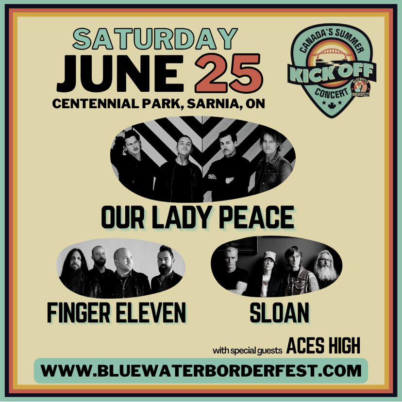 Our Lady Peace, Finger Eleven & Sloan at Sarnia's Bluewater BorderFest - Saturday, June 25th, 2022