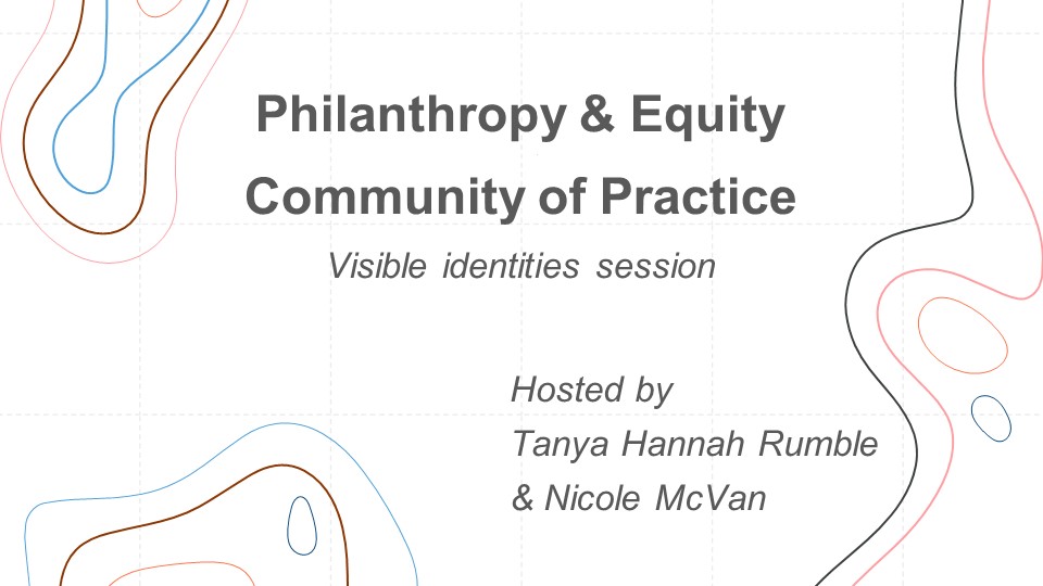 Philanthropy & Equity Community of Practice (Visible identities session)
