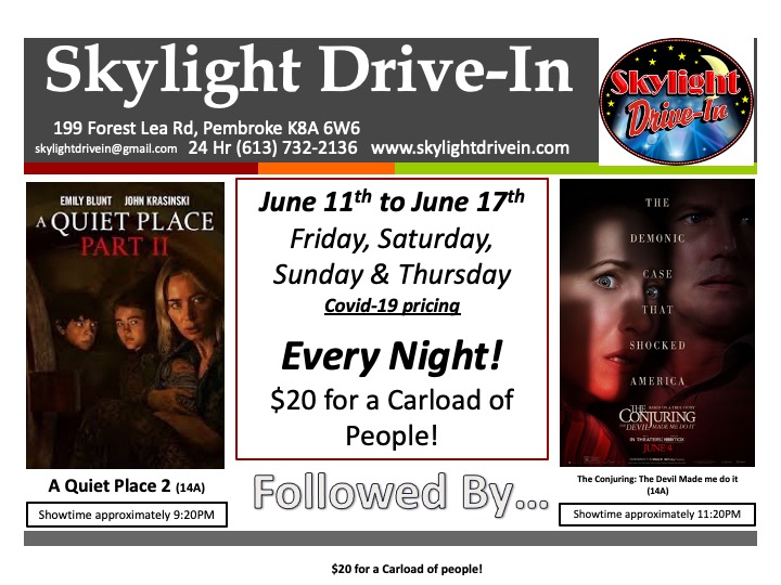 Skylight Drive-In featuring A Quiet Place 2 followed by The Conjuring: The Devil Made me do it
