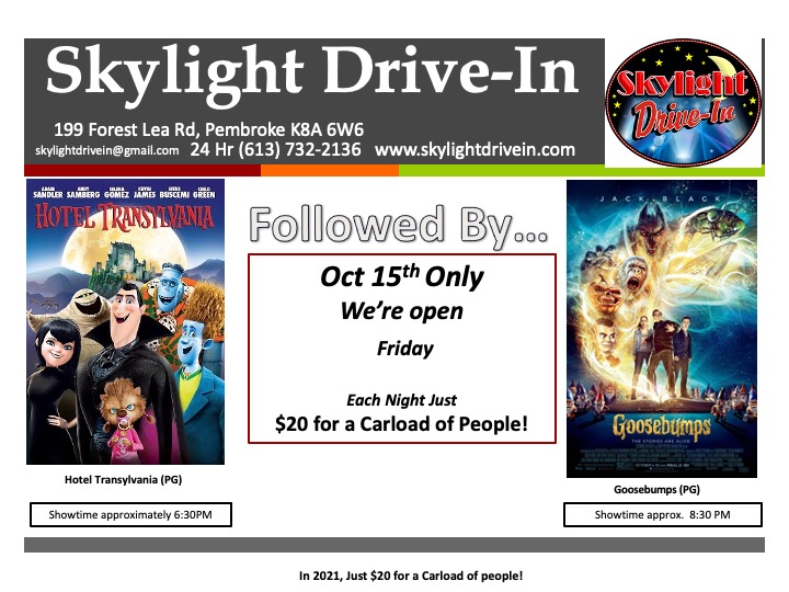 Skylight Drive-In featuring  Hotel Transylvania with Goosebumps