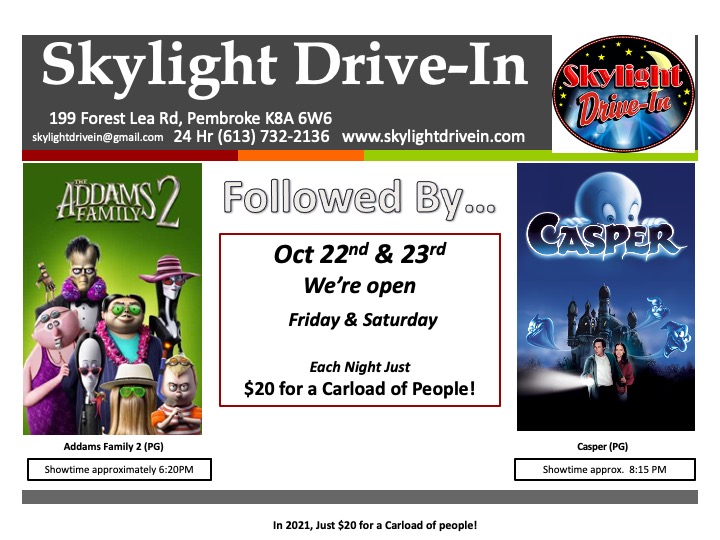 Skylight Drive-In featuring  Addams Family 2 with Casper (1995)