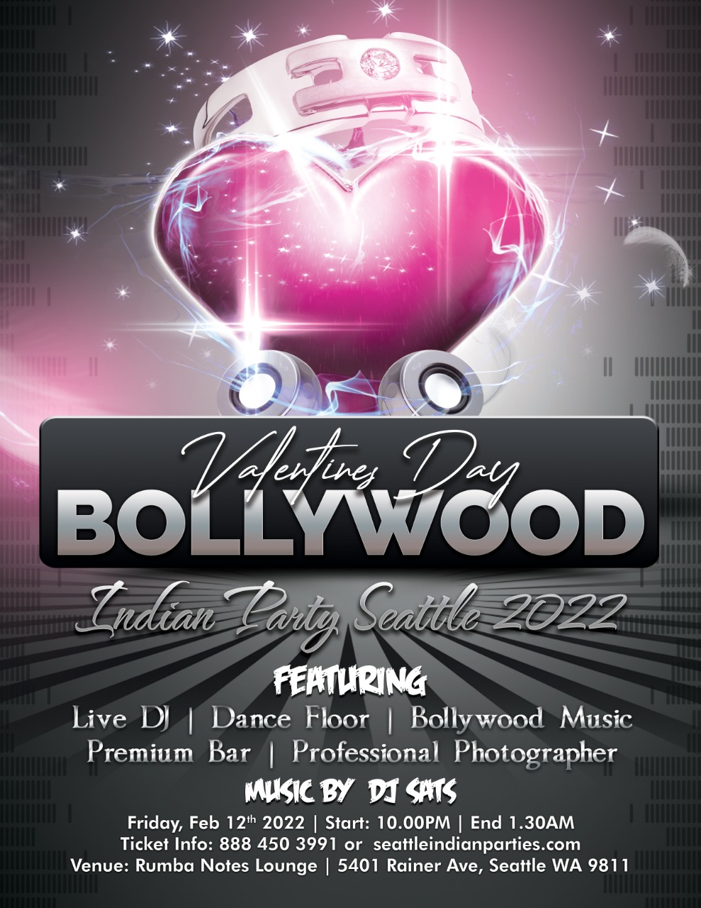 Valentine’s Day Bollywood Indian Party Seattle 2022