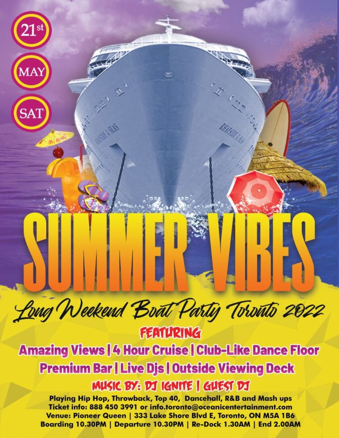 Summer Vibes Long Weekend Boat Party Toronto 2022