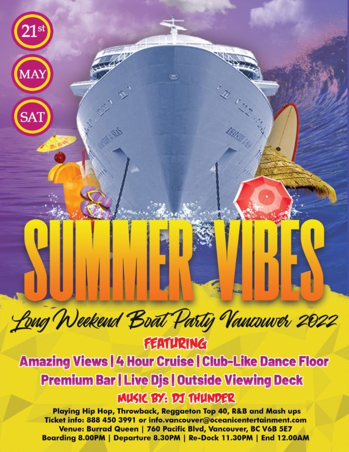 Summer Vibes Long Weekend Boat Party Vancouver 2022