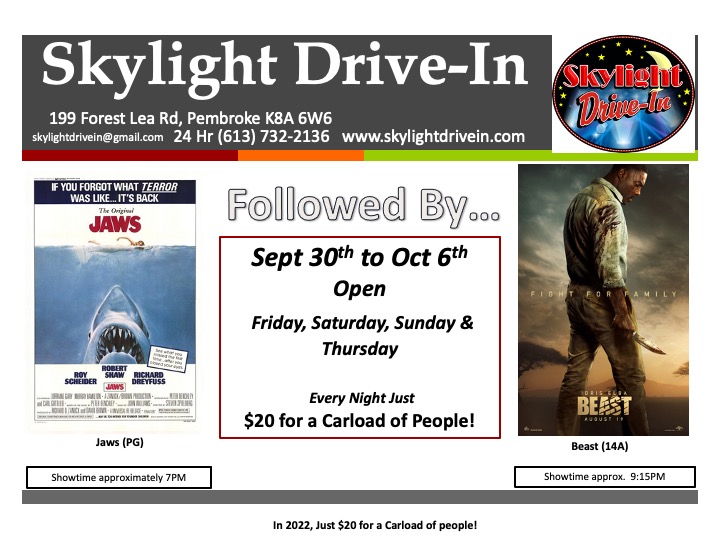Skylight Drive-In featuring  Jaws (1975) with Beast (2022)