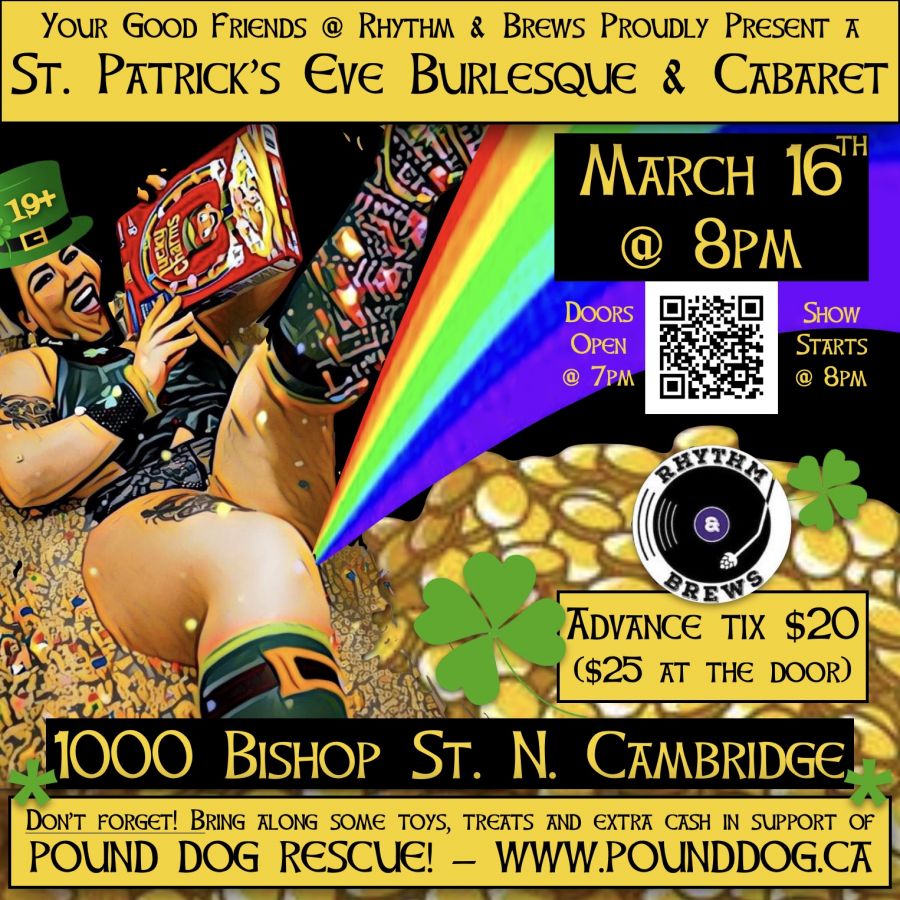 St. Patrick's Eve Burlesque & Cabaret at Rhythm & Brews Cambridge