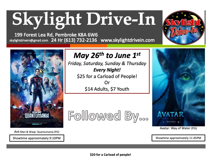 Skylight Drive-In   Ant-Man and the Wasp: Quantumania with Avatar 2: The Way of Water