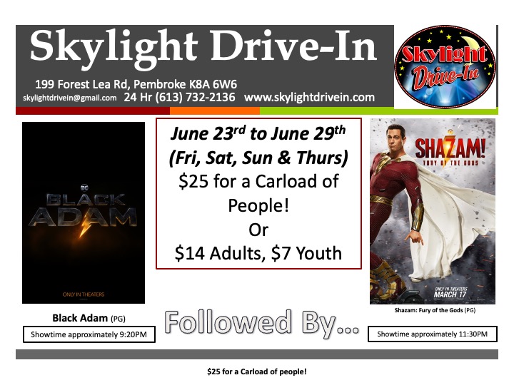Skylight Drive-In   Black Adam With Shazam! Fury of the Gods