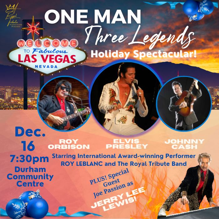 One Man, Three Legends starring Roy LeBlanc with Special Guest Joe Passion as Jerry Lee Lewis!
