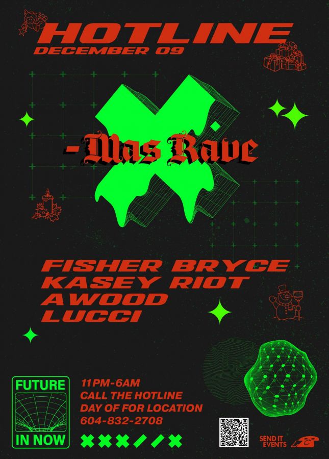 HOTLINE ☏ X-MAS RAVE: AWood, Fisher Bryce, Kasey Riot, Lucci