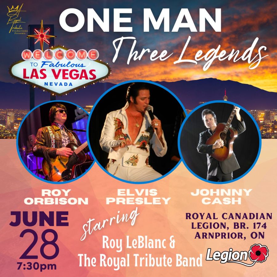 One Man, Three Legends: A Tribute to Elvis Presley, Johnny Cash, Roy Orbison ~ ARNPRIOR