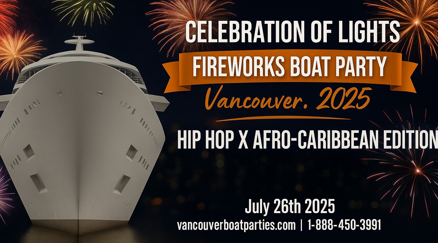Celebration of Lights Fireworks Boat Party Vancouver 2025 | July 26th