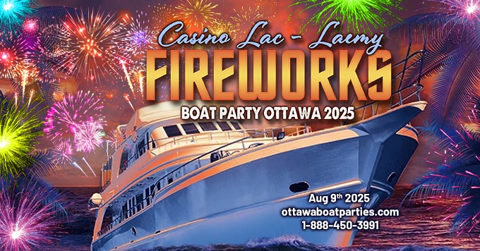Casino Lac-Leamy Fireworks Boat Party Ottawa 2025 | Ottawa Fireworks Show