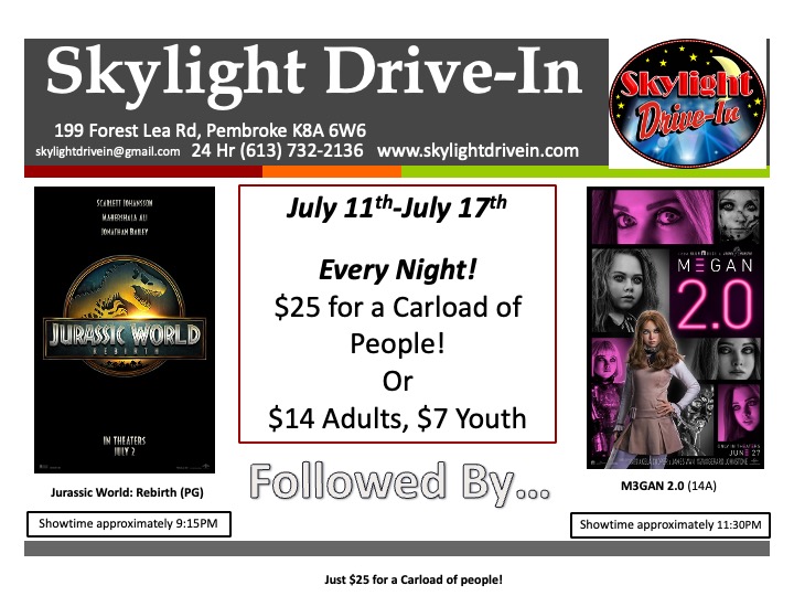 Skylight Drive-In! Jurassic World: Rebirth Followed By...M3GAN 2.0