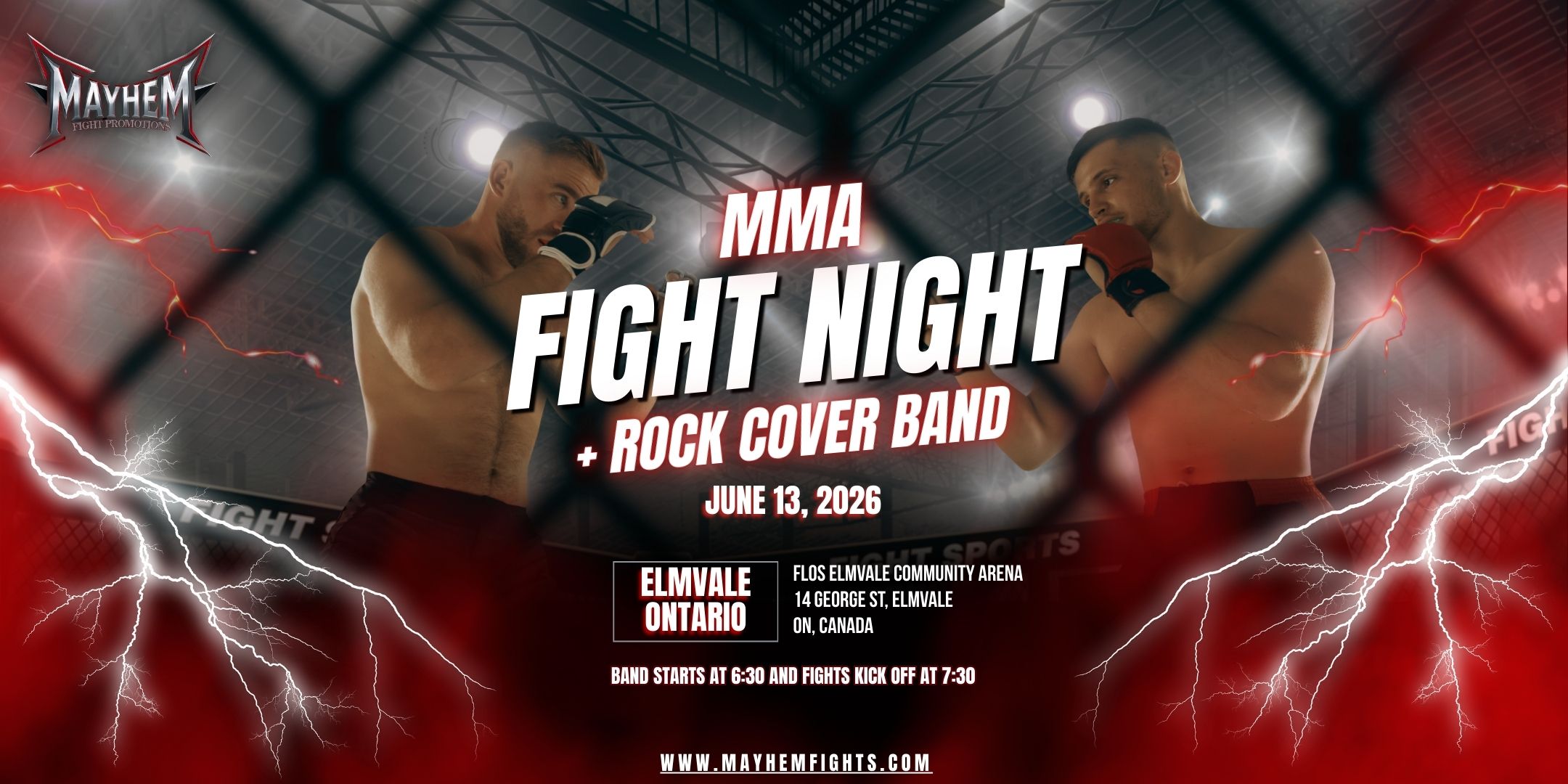 MMA Fight Night + Rock Cover Band Elmvale - 2 Events + DJ Until 1 AM!