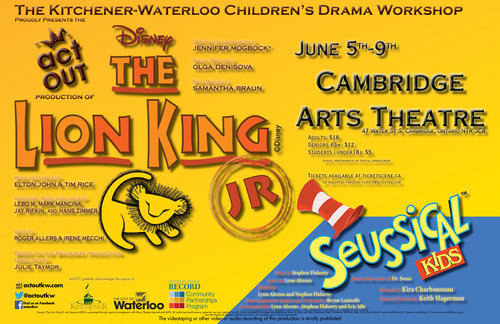 The Lion King Jr (Pride Rock Cast) with opening act Seussical KIDS